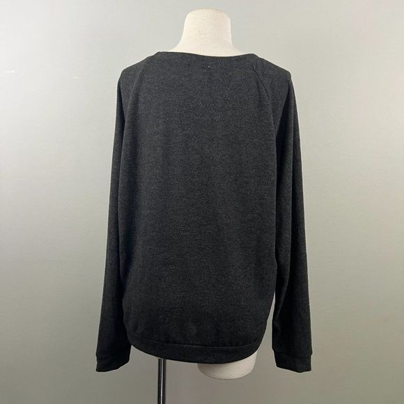 NWT THE PROJECT SOCIAL T Grey Crew Neck "Gratitude Is The Best Attitude" Long Sl - Picture 5 of 8